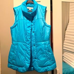 New York & Company Sky Blue Puffer Vest Size Medium